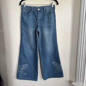 Butterfly Embroidered Kids' SoHo Blue Jeans 12